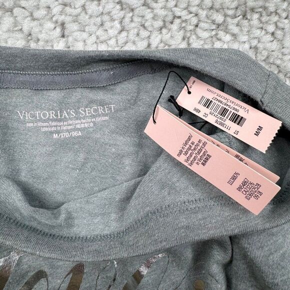Victoria's Secret Gray Love Graphic Sleep Pajama Shirt NEW - Picture 3 of 8